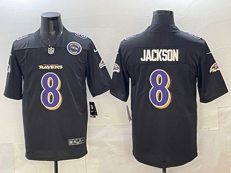 Men Baltimore Ravens #8 Jackson black Nike 2025 Limited Nike NFL Jersey 07->baltimore ravens->NFL Jersey